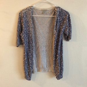 Short sleeved cardigan - blue and pink